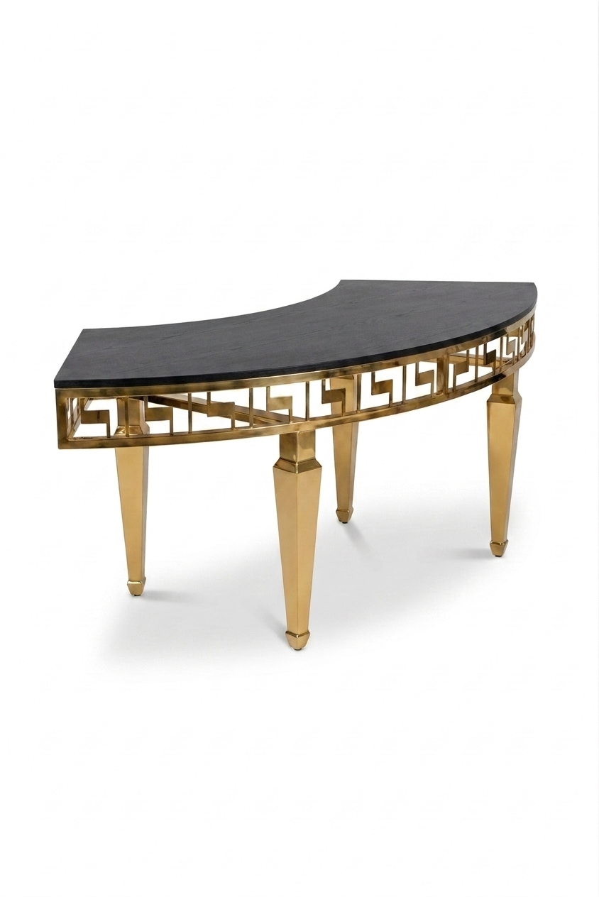 Gold Serpentine Table - Black (1 Piece) rental — Event Hub Jamaica