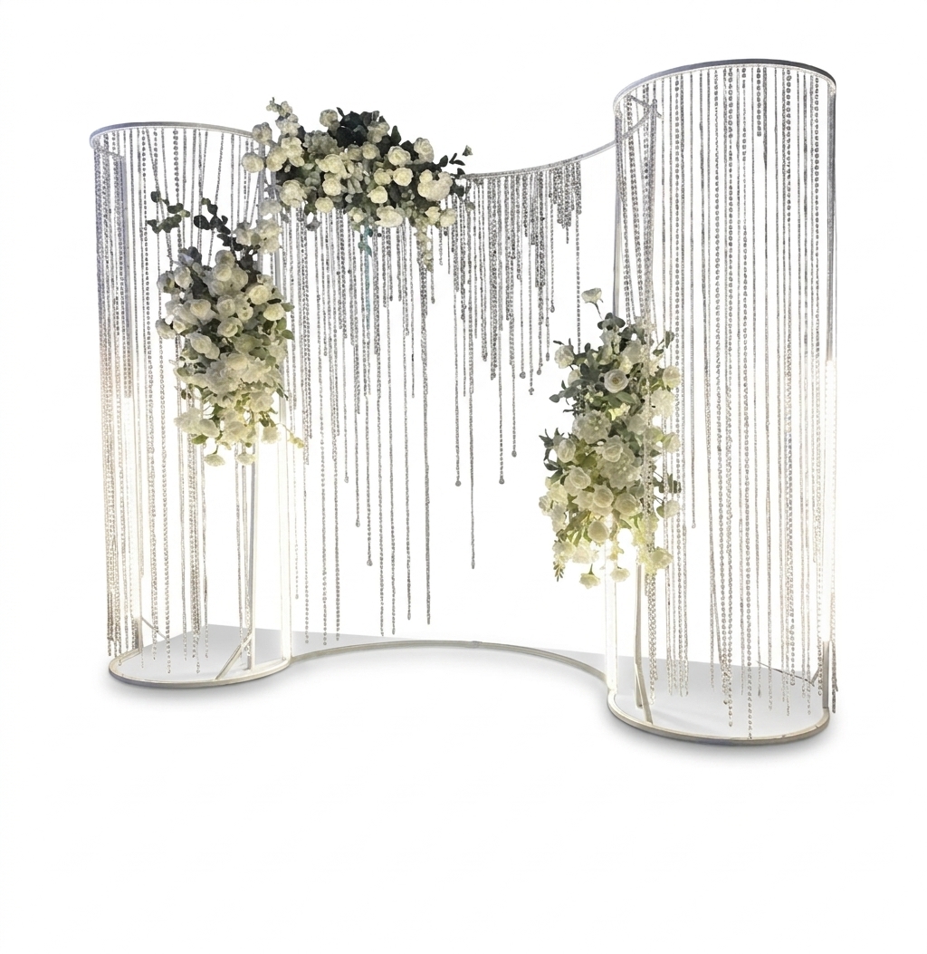 S-Shaped Crystal Backdrop rental — Event Hub Jamaica
