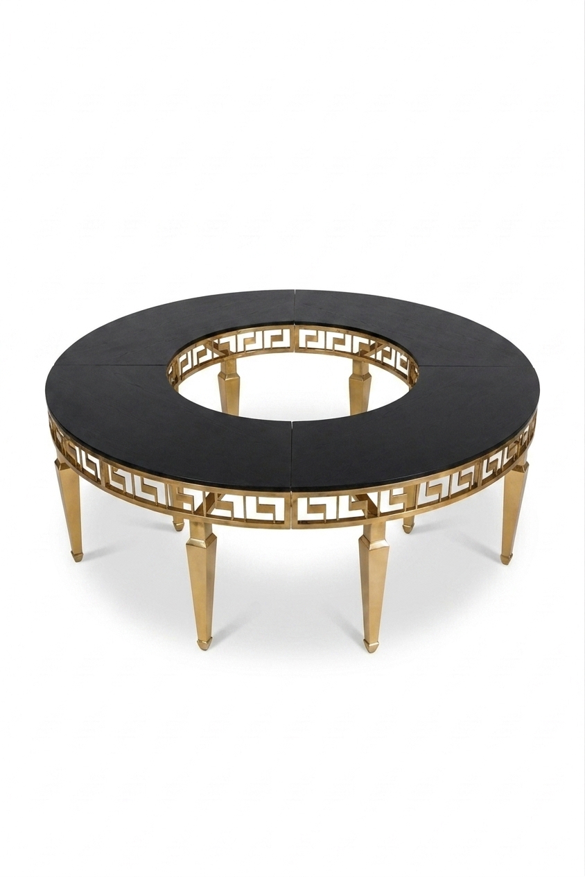 Gold Serpentine Table - Black (4 Pieces) rental