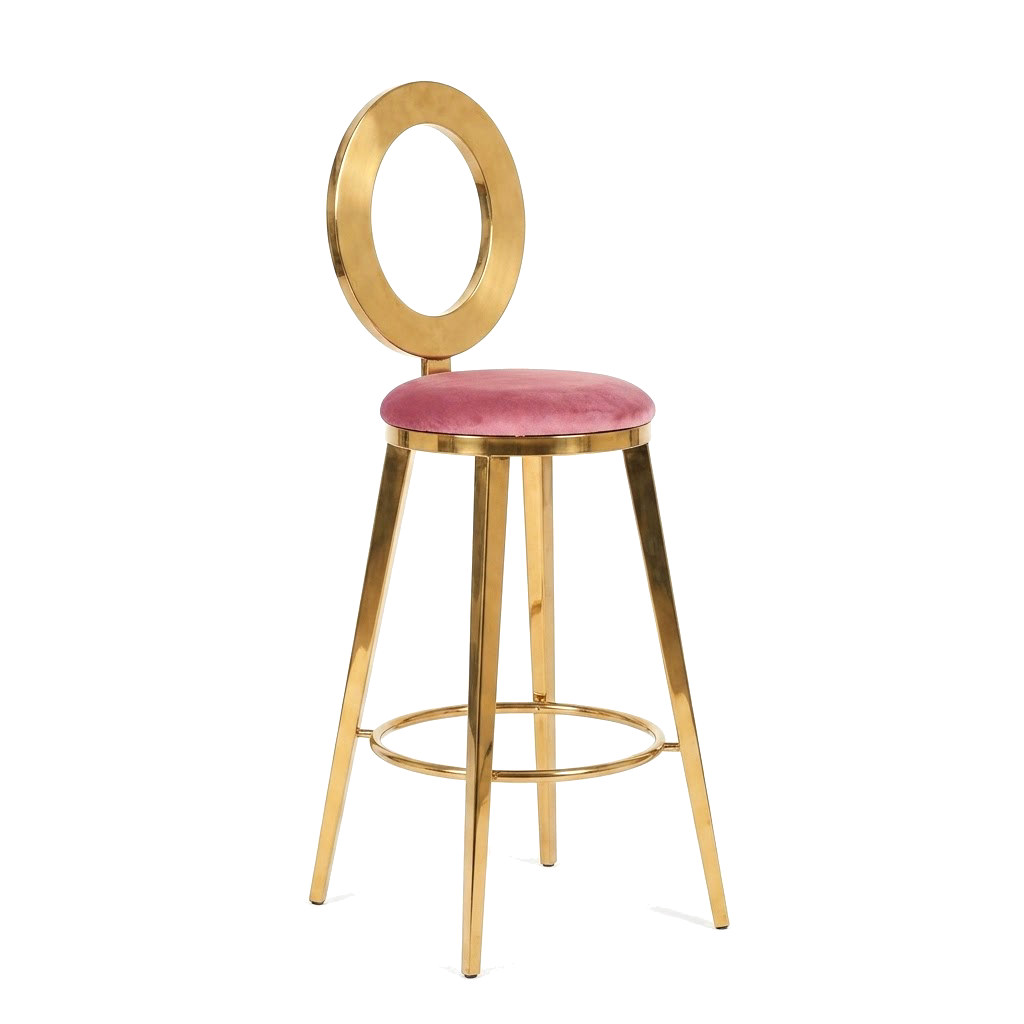 Gold O-Back Cocktail Chair view 3